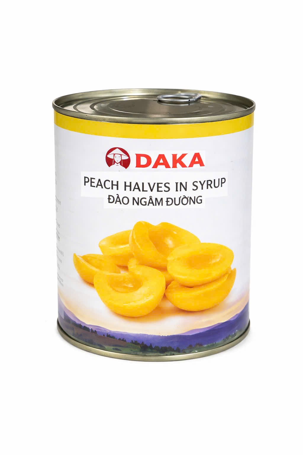 Đào ngâm Daka lon 820g