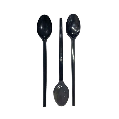 Muỗng nhựa dài 20cm màu đen - TÚI 100 CÁI
