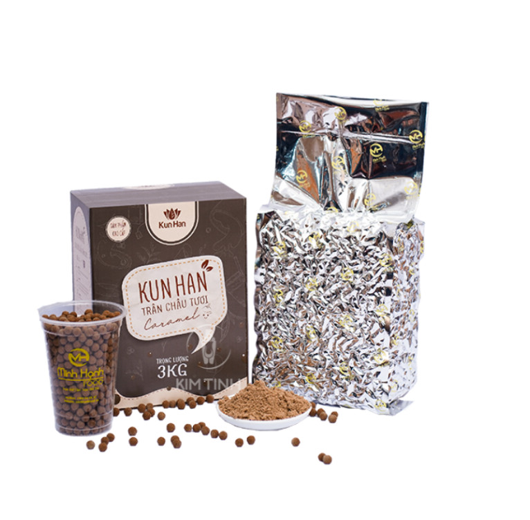 Trân châu đen caramel Kun Han - HỘP 3KG