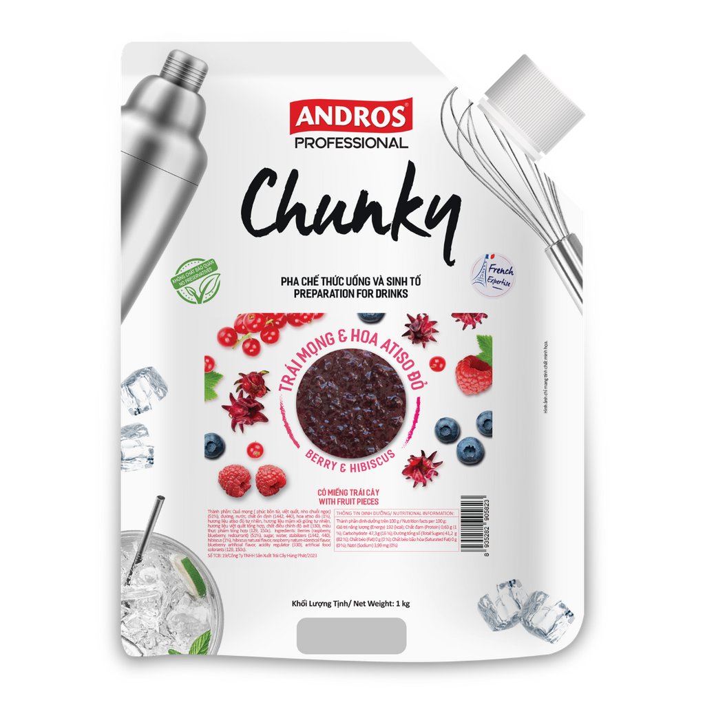 Mứt Chunky túi 1kg - TRÁI MỌNG & HOA ATISO ĐỎ