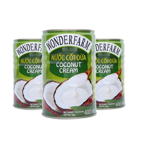 [Thùng 24 lon] Nước cốt dừa Wonderfarm lon 400ml