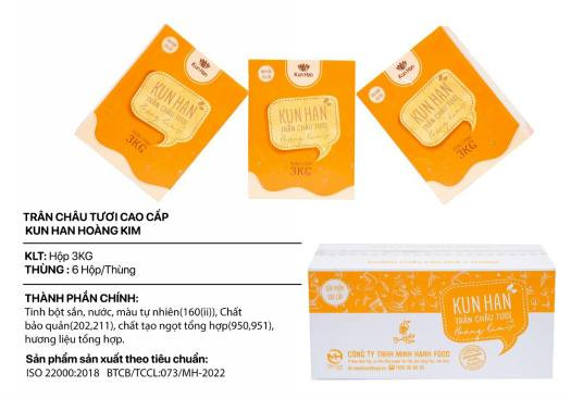 [Thùng 6 hộp] Trân châu Kun Han túi 3kg - HOÀNG KIM