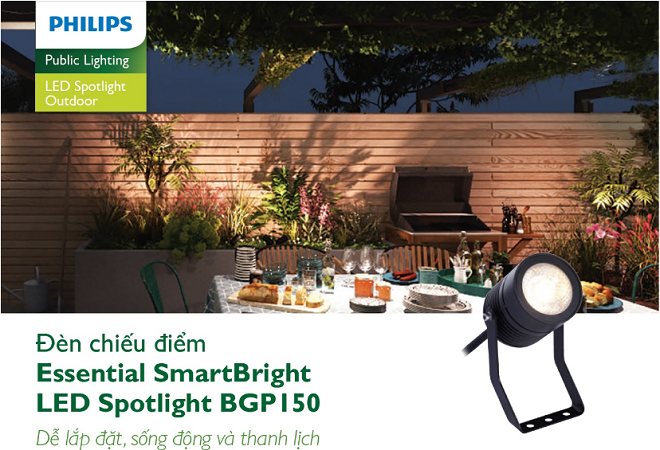 Đèn chiếu điểm Led sân vườn BGP150 Philips 8W 