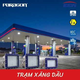 Ứng dụng chiếu sáng đèn phòng chống nổ ELL601 Paragon trong trạm xăng dầu