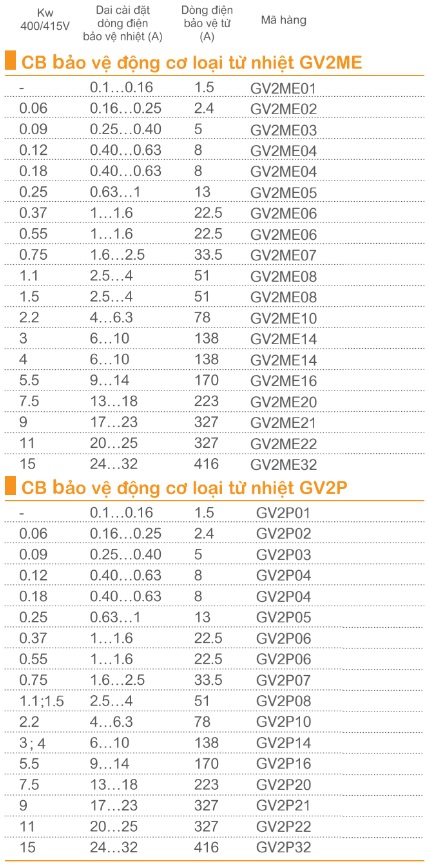 CB bảo vệ động cơ loại từ nhiệt TESYS Schneider