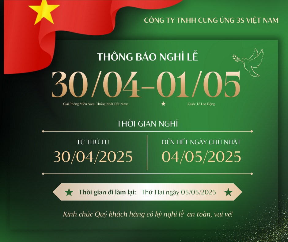 THÔNG BÁO NGHỈ LỄ 30/04 và 01/05/2025