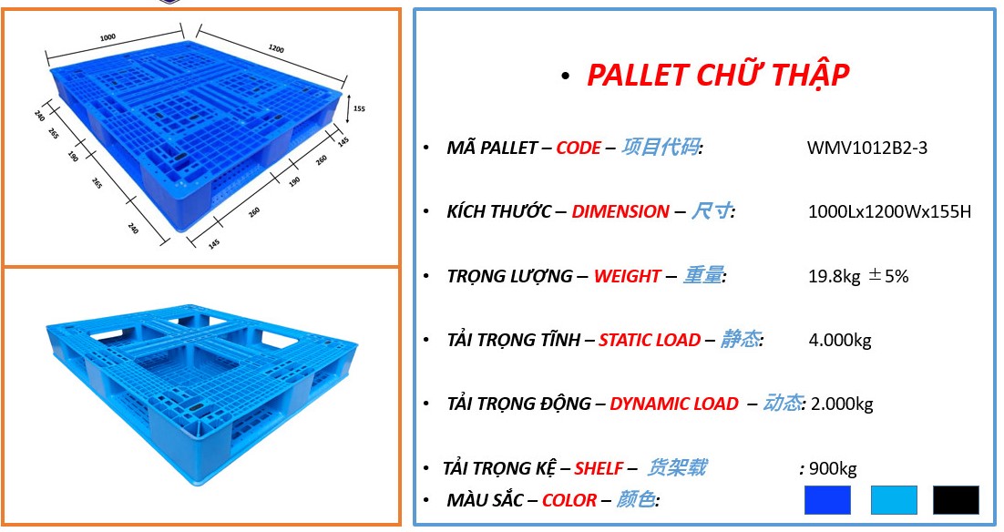Pallet liền khối WMV1012B2-3