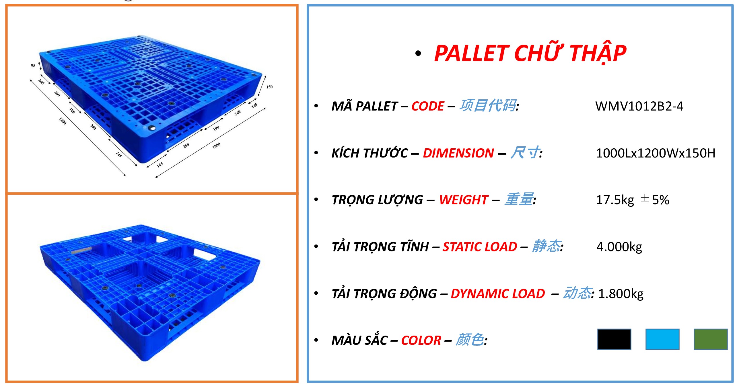 Pallet liền khối WMV1012B2-4