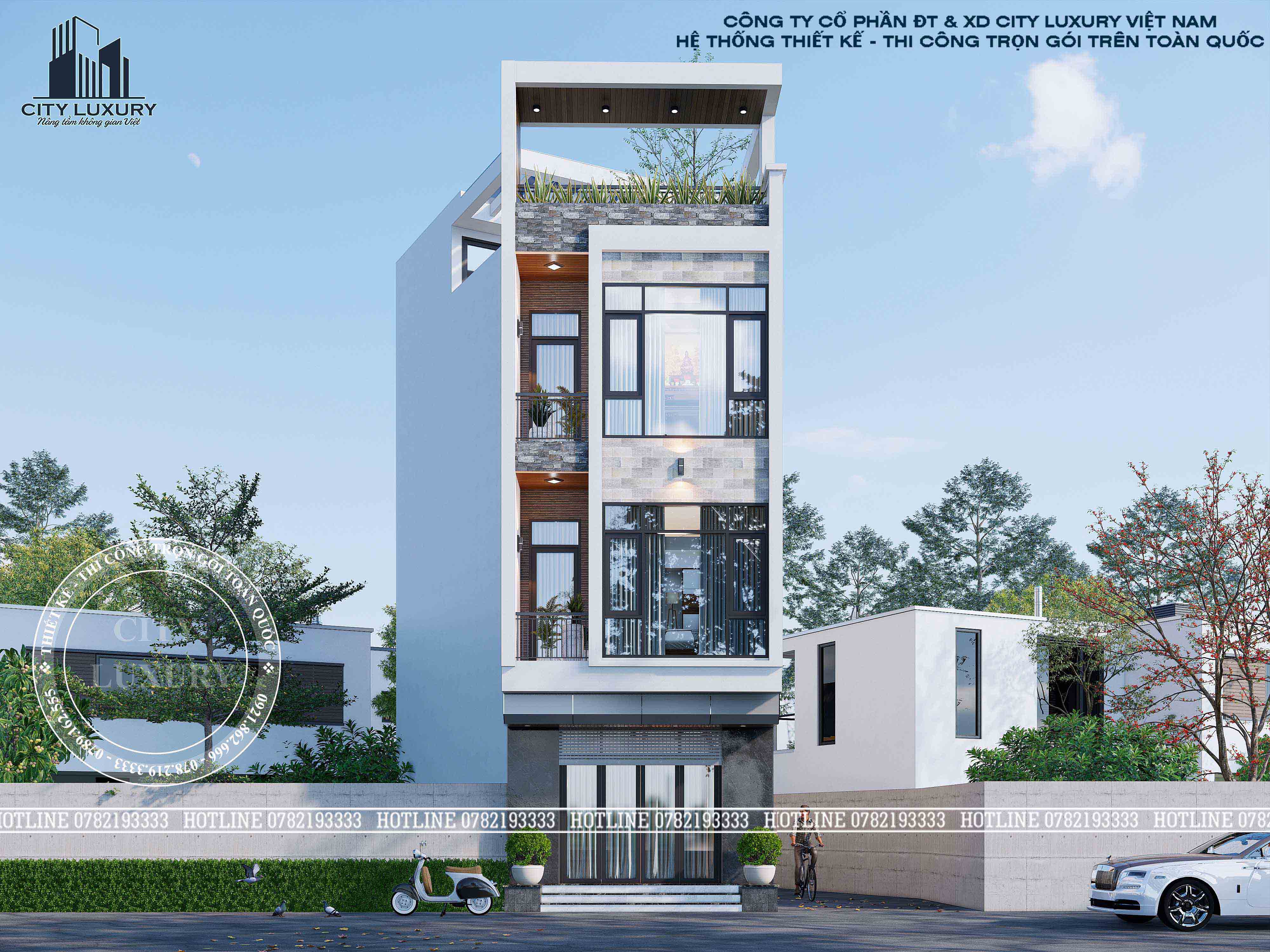 Nhà phố 3 tầng 1 tum cô Hiển - Trần Lãm, Tp.Thái Bình