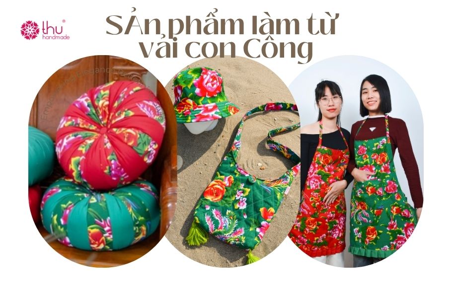 Các sản phẩm thương hiệu Thu Handmade được làm từ vải con Công