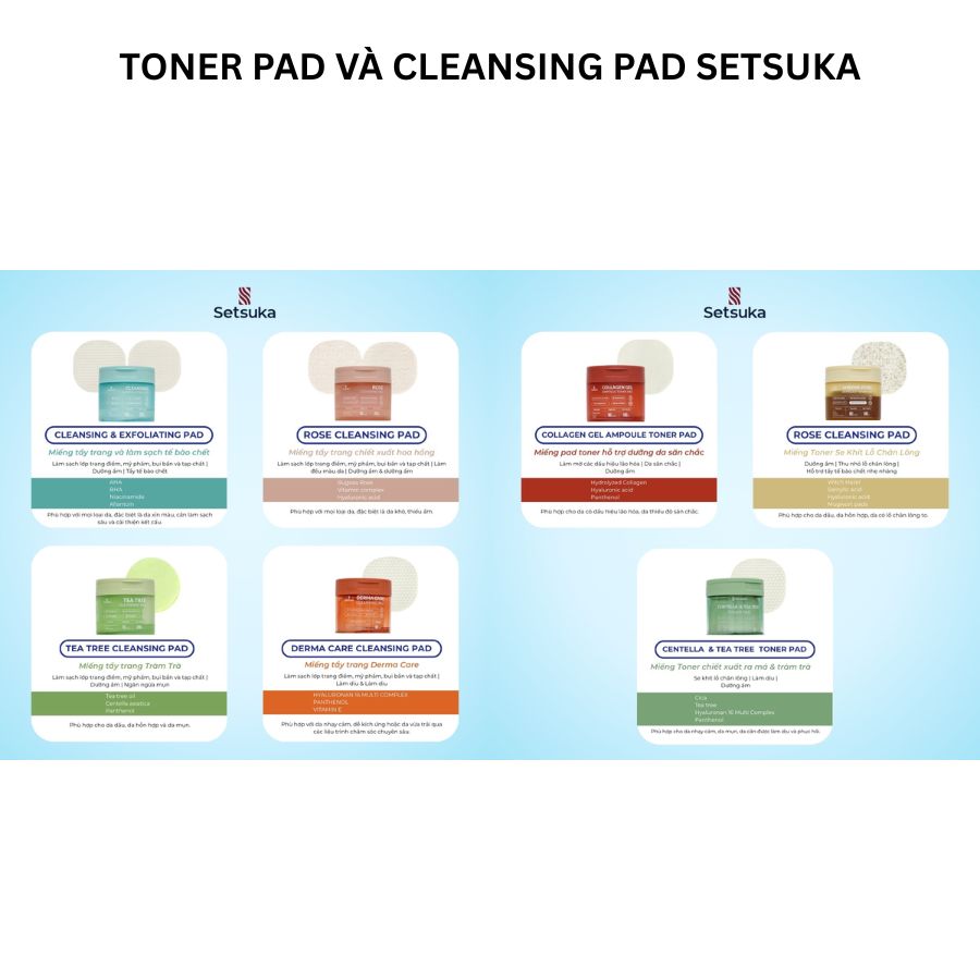Quà tặng 20/10 COMBO QUÀ 200K chăm sóc da toàn diện từ nhiều thương hiệu Vedette-Setsuka-Vegtree