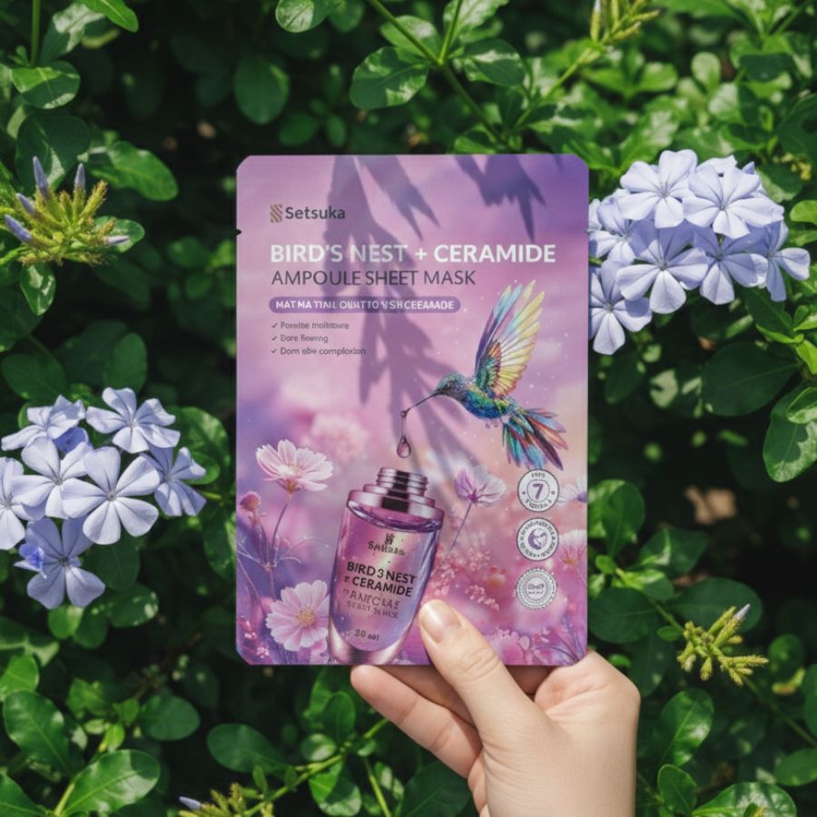 Setsuka Mặt nạ tinh chất Tổ Yến Ceramide giúp dưỡng ẩm, đều màu, săn chắc da, se khít lỗ chân lông 28ml/miếng