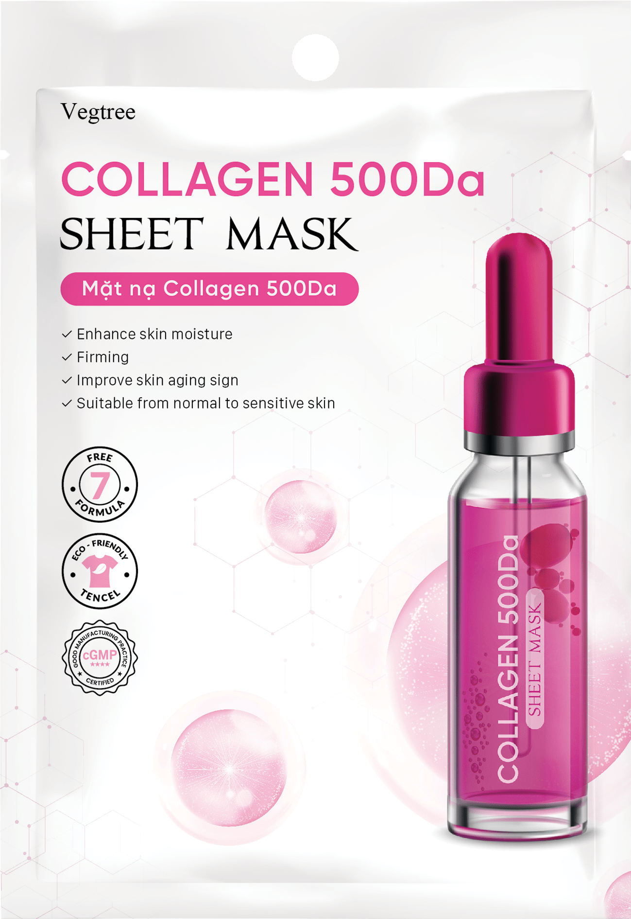 Mặt nạ Vegtree dưỡng trắng da, đều màu da, cấp ẩm, se khít lỗ chân lông 25ml/miếng