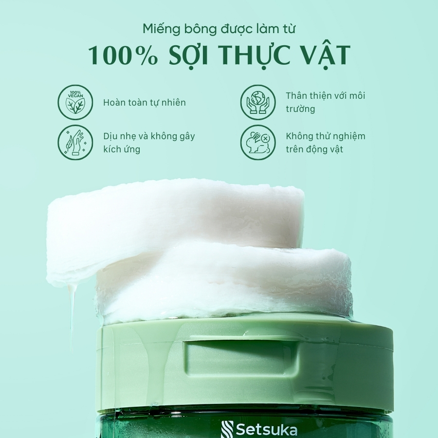 Bộ đôi Làm Sạch & Cấp Ẩm Setsuka MẶT NẠ ĐẤT SÉT + TONER PAD Rau má & Tràm trà kiểm soát dầu, ngừa mụn, cấp ẩm