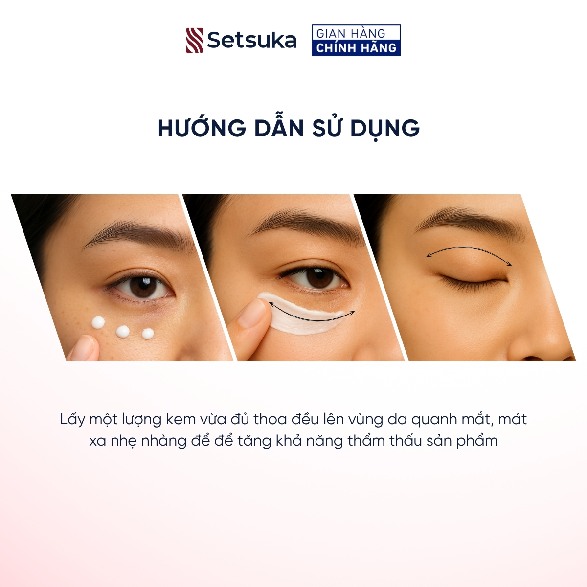Kem Mắt Collagen Prepeptide SETSUKA EYE CREAM 15ml Làm mờ nếp nhăn, các dấu hiệu lão hóa da & làm sáng vùng da quanh mắt