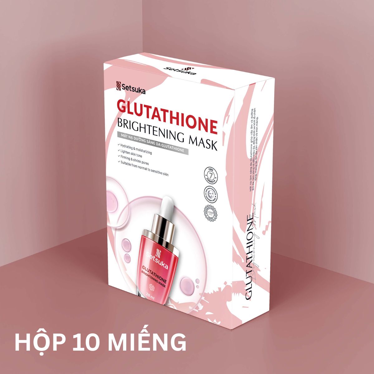 Mặt nạ dưỡng sáng da Glutathione - Setsuka MẶT NẠ DỪA SINH HỌC - làm sáng và làm đều màu da 28ml/miếng