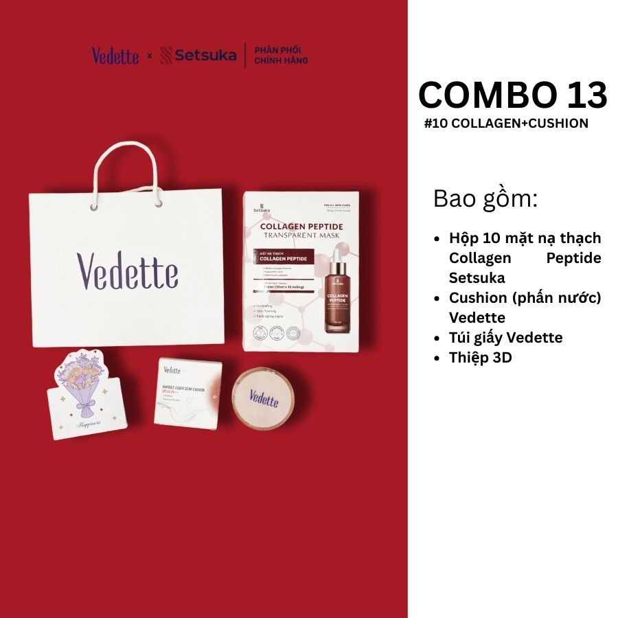 Quà tặng 20/10 COMBO QUÀ TẶNG 300K chăm sóc da mặt và trang điểm từ đa dạng thương hiệu Setsuka-Vedette-Vegtree