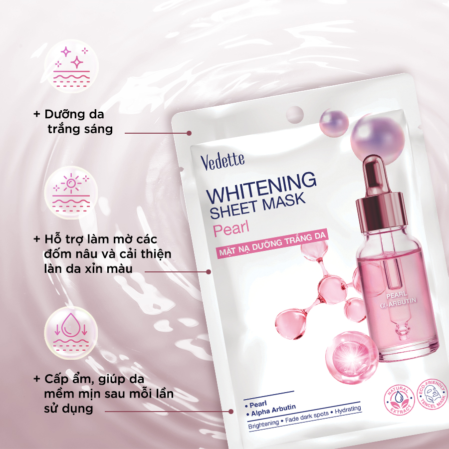 Mặt nạ Dưỡng trắng da Vedette 22ml dưỡng ẩm, dưỡng sáng, mờ đốm nâu từ chiết xuất thiên nhiên lành tính 22ml