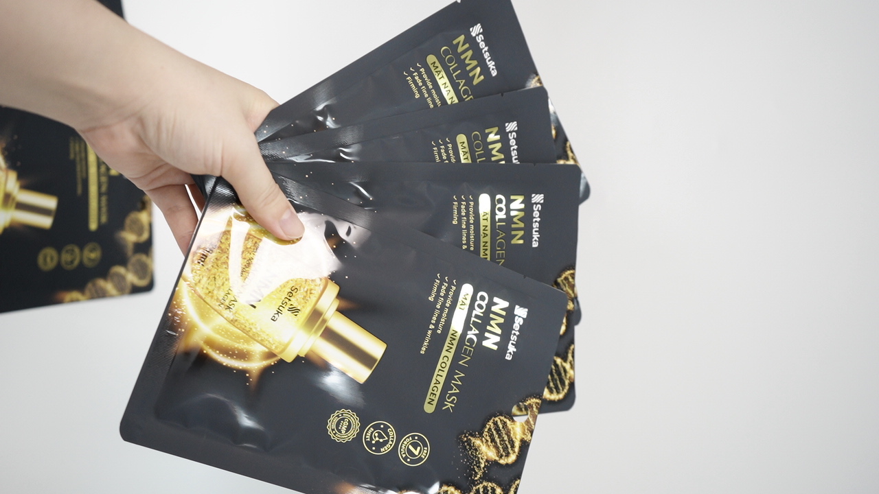 Mặt nạ Setsuka NMN Collagen 28ml giúp làm mờ các dấu hiệu lão hóa và nếp nhăn, săn chắc và mịn màng