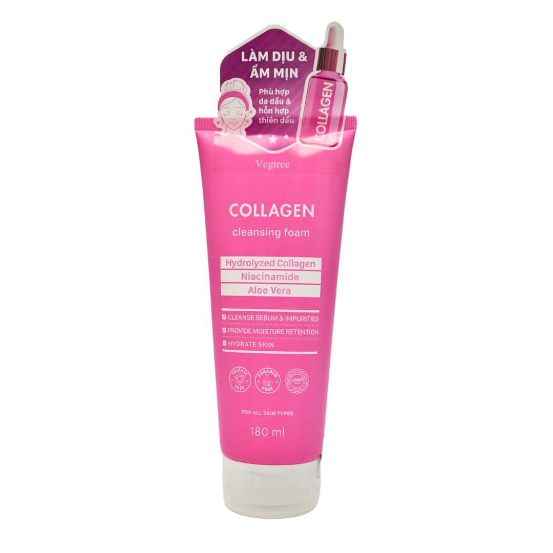 VEGTREE Sữa Rửa Mặt Làm Sạch Sâu, Hỗ Trợ Dưỡng Da Chuyên Biệt phù hợp da dầu & hỗn hợp thiên dầu 180ml
