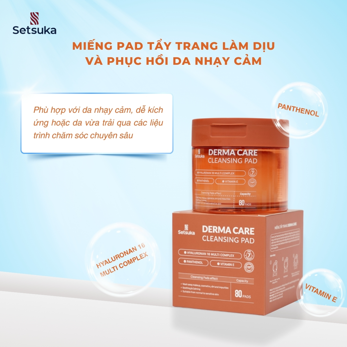 Toner Pad và Cleansing Pad Setsuka làm sạch và dưỡng da chuyên sâu, tẩy trang, dưỡng ẩm, se khít lỗ chân lông, săn chắc