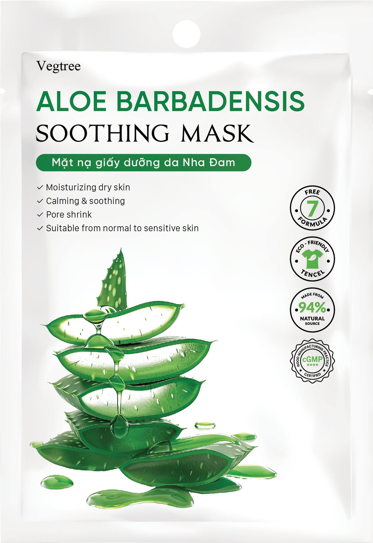 Mặt nạ Vegtree dưỡng da, cấp ẩm, cải thiện tình trạng khô da, se khít lỗ chân lông 25ml/miếng