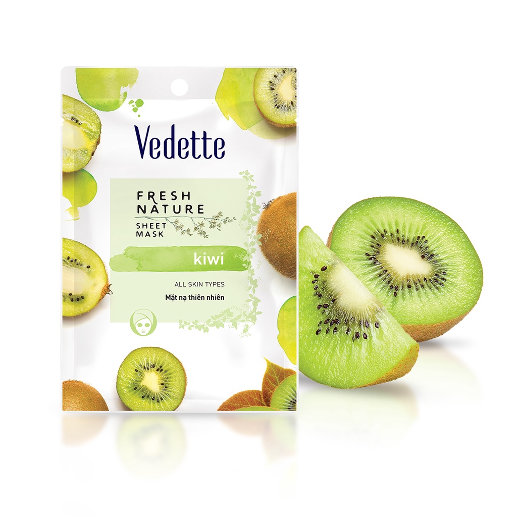Combo 10 Mặt nạ thiên nhiên Vedette Kiwi 22ml
