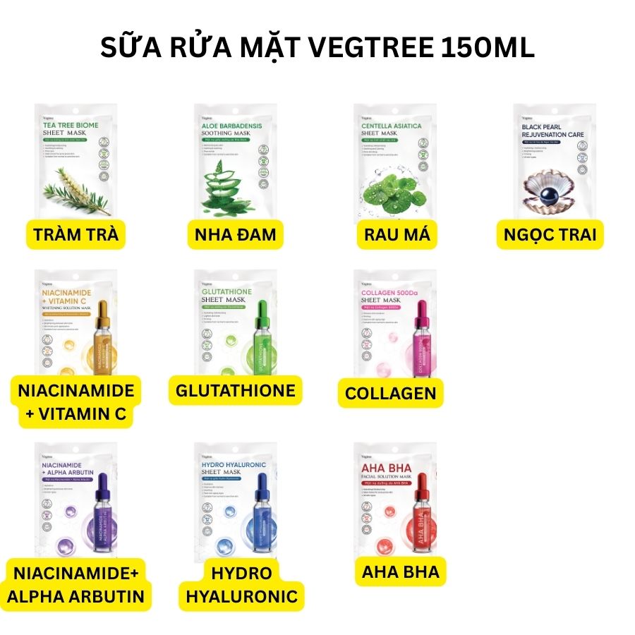 Quà tặng 20/10 COMBO QUÀ TẶNG 300K chăm sóc da mặt và trang điểm từ đa dạng thương hiệu Setsuka-Vedette-Vegtree