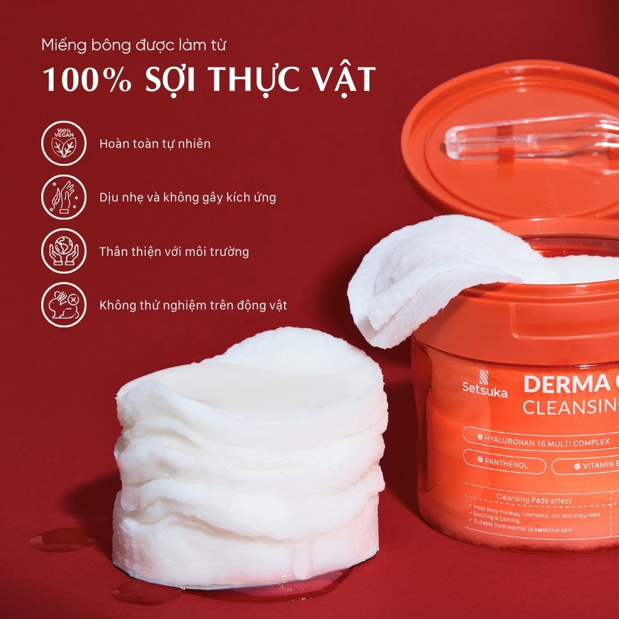 Miếng tẩy trang Derma Care Loại bỏ lớp trang điểm chỉ trong một miếng bông 180ml/ 80 miếng