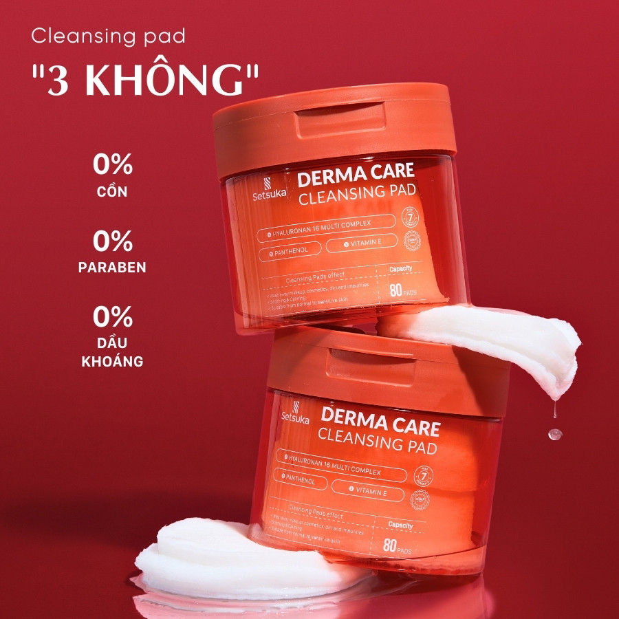 Miếng tẩy trang Derma Care Loại bỏ lớp trang điểm chỉ trong một miếng bông 180ml/ 80 miếng