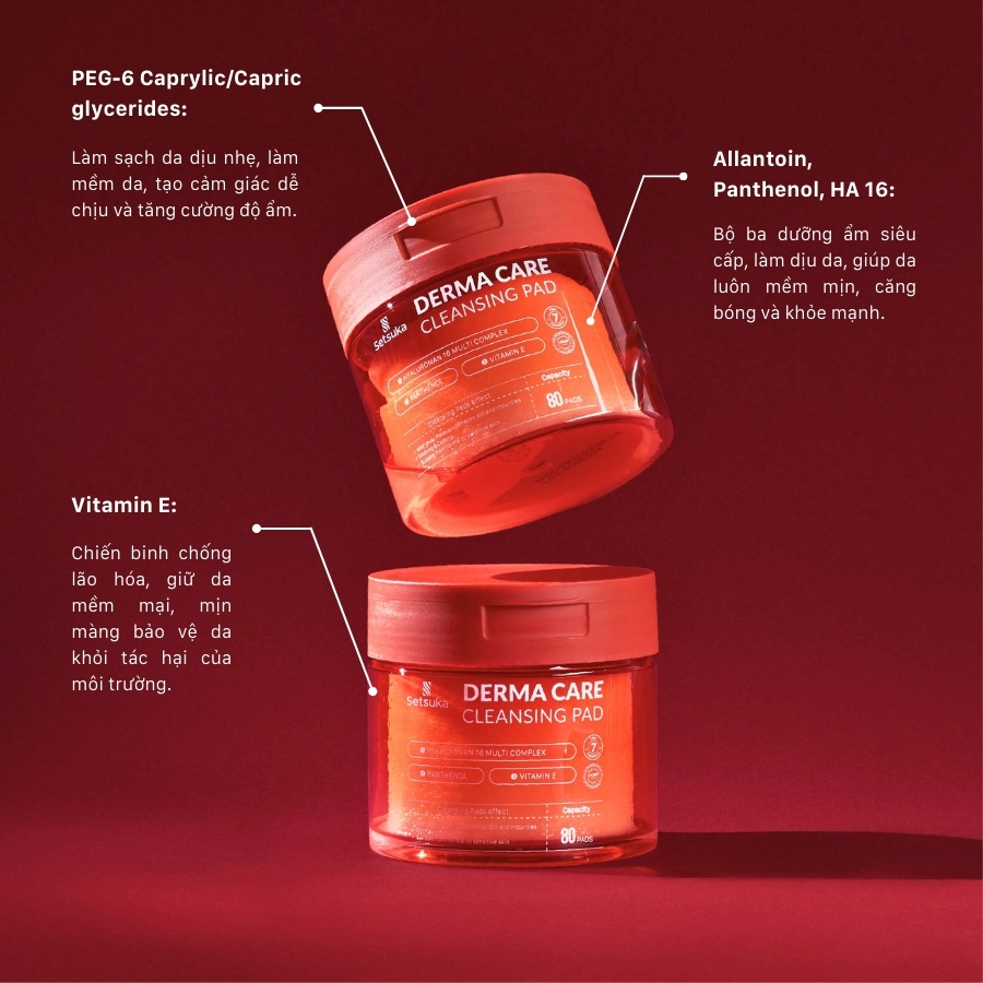 Miếng tẩy trang Derma Care Loại bỏ lớp trang điểm chỉ trong một miếng bông 180ml/ 80 miếng