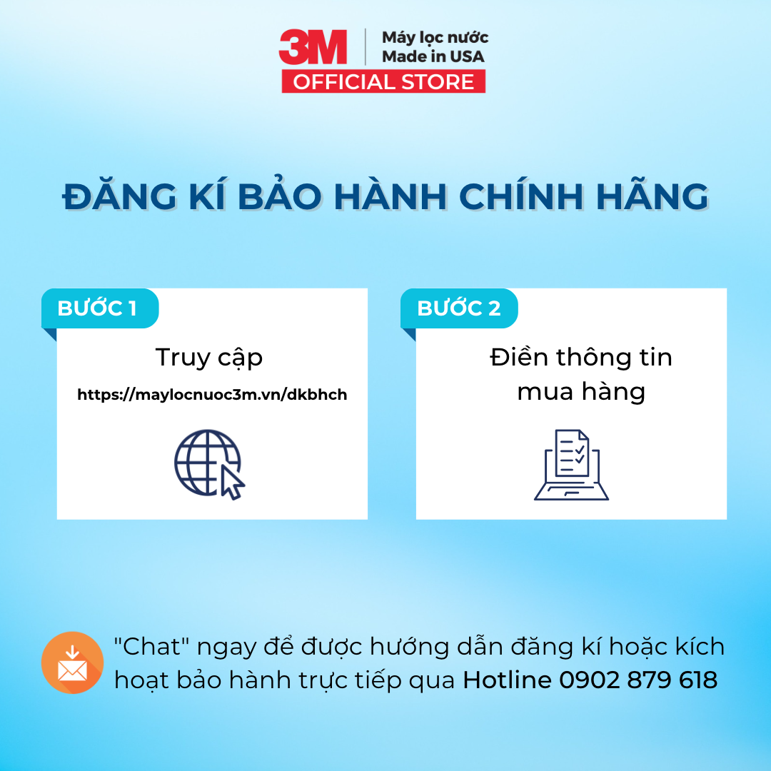 Đăng kí bảo hành chính hãng máy lọc nước 3M 