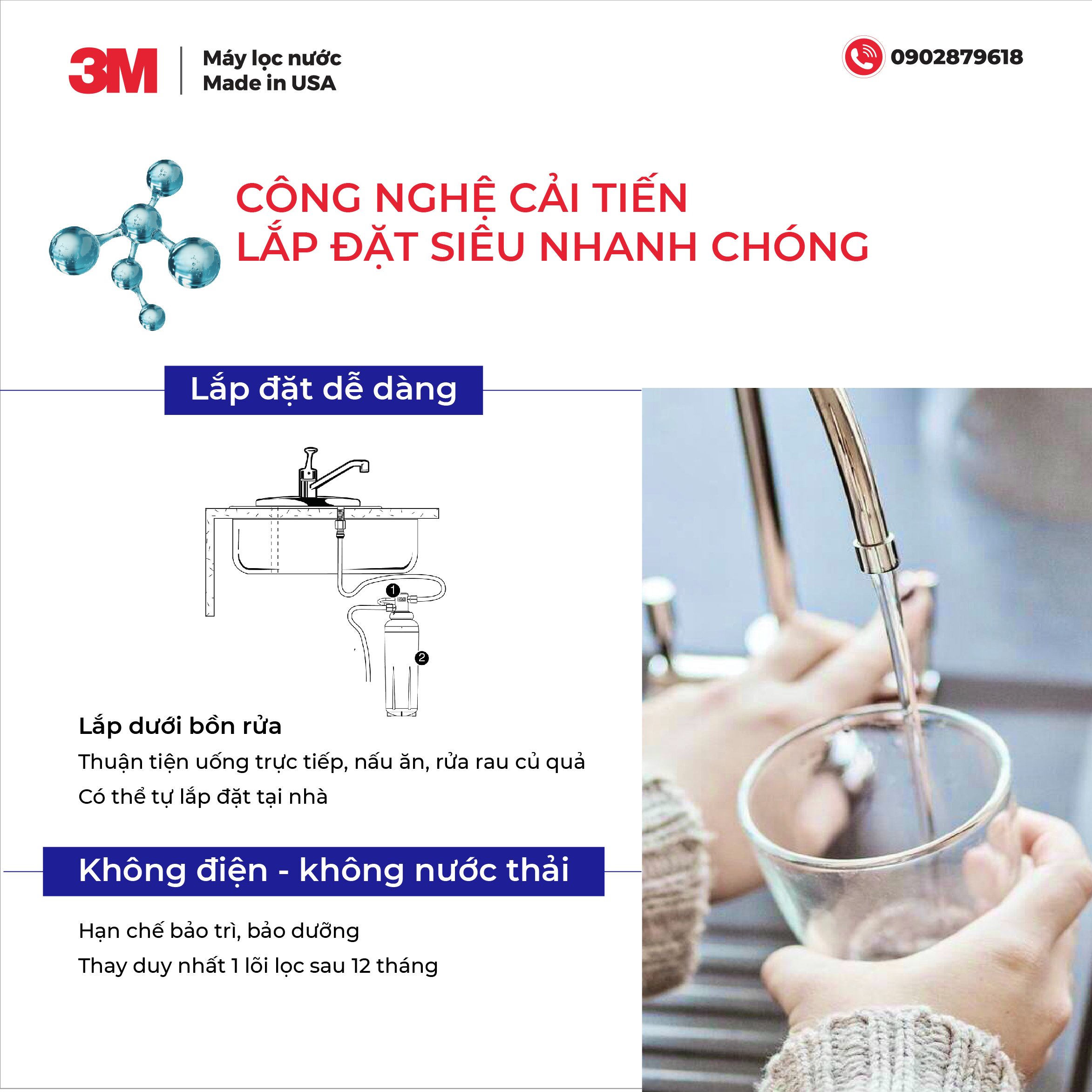 Công nghệ lọc tích hợp 3M không điện không nước thải 