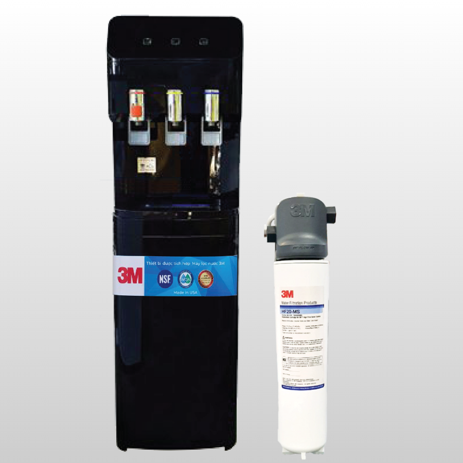Cây lọc nước uống nóng lạnh 3 chế độ màu đen sang trọng 3M VN3-3V 