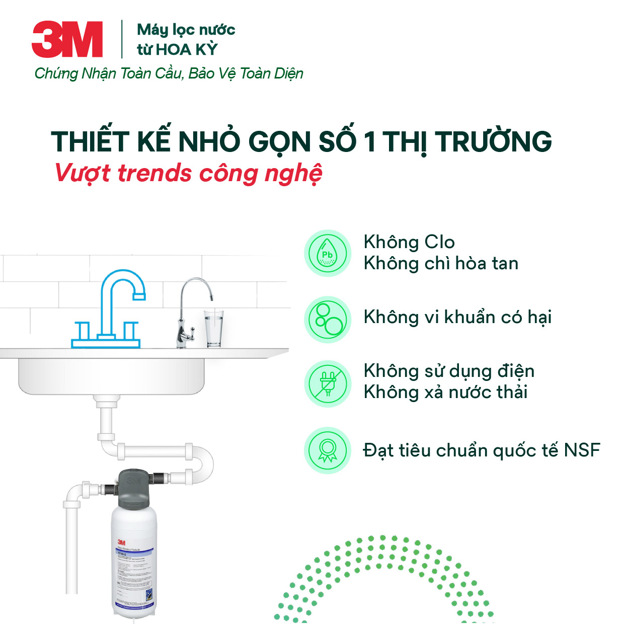 Máy Lọc Nước Lắp Dưới Bồn Rửa 3M ICE140S-WOI Kèm Vòi 3M