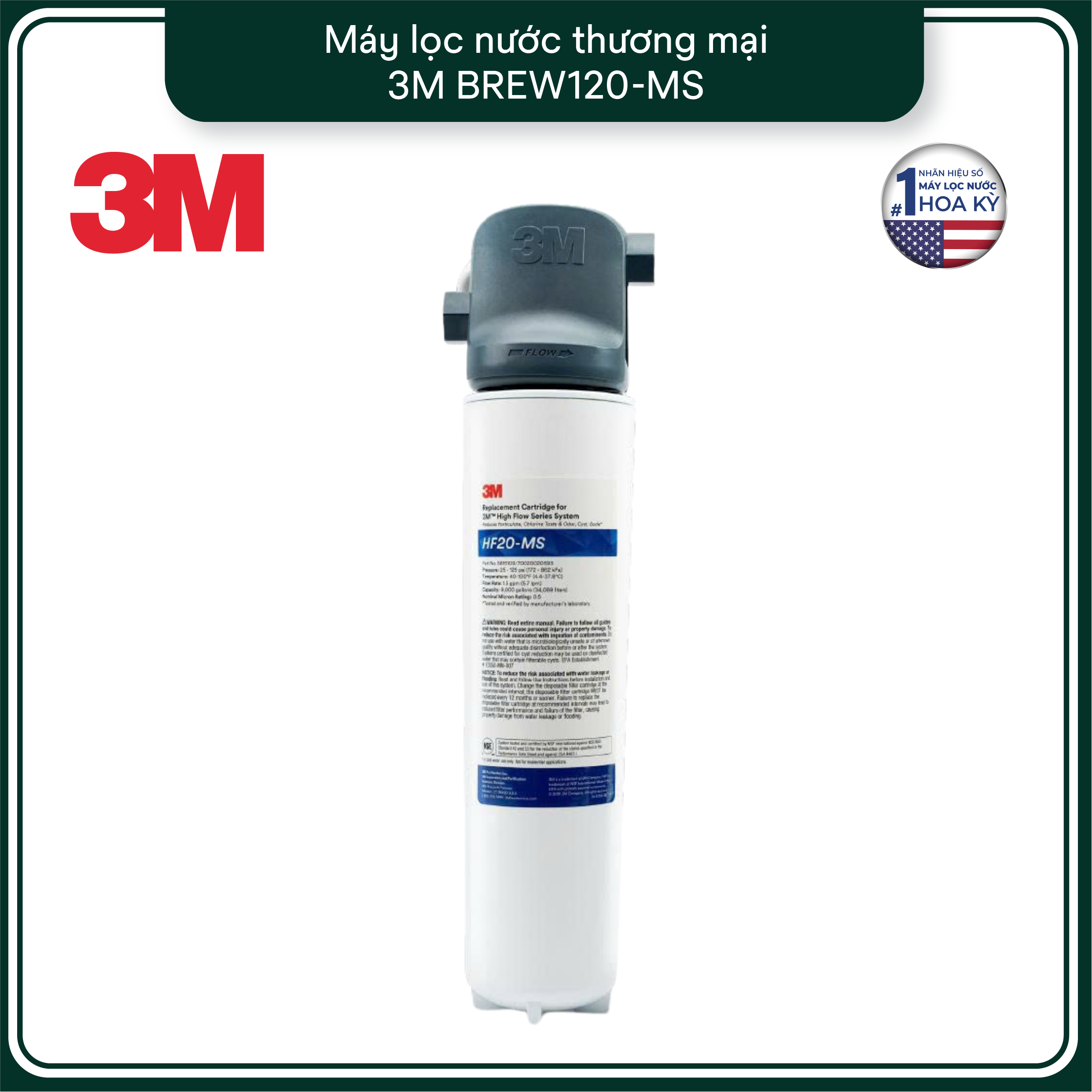 Máy Lọc Nước 3M BREW120-MS Công Suất Lớn Dành Cho Thương Mại