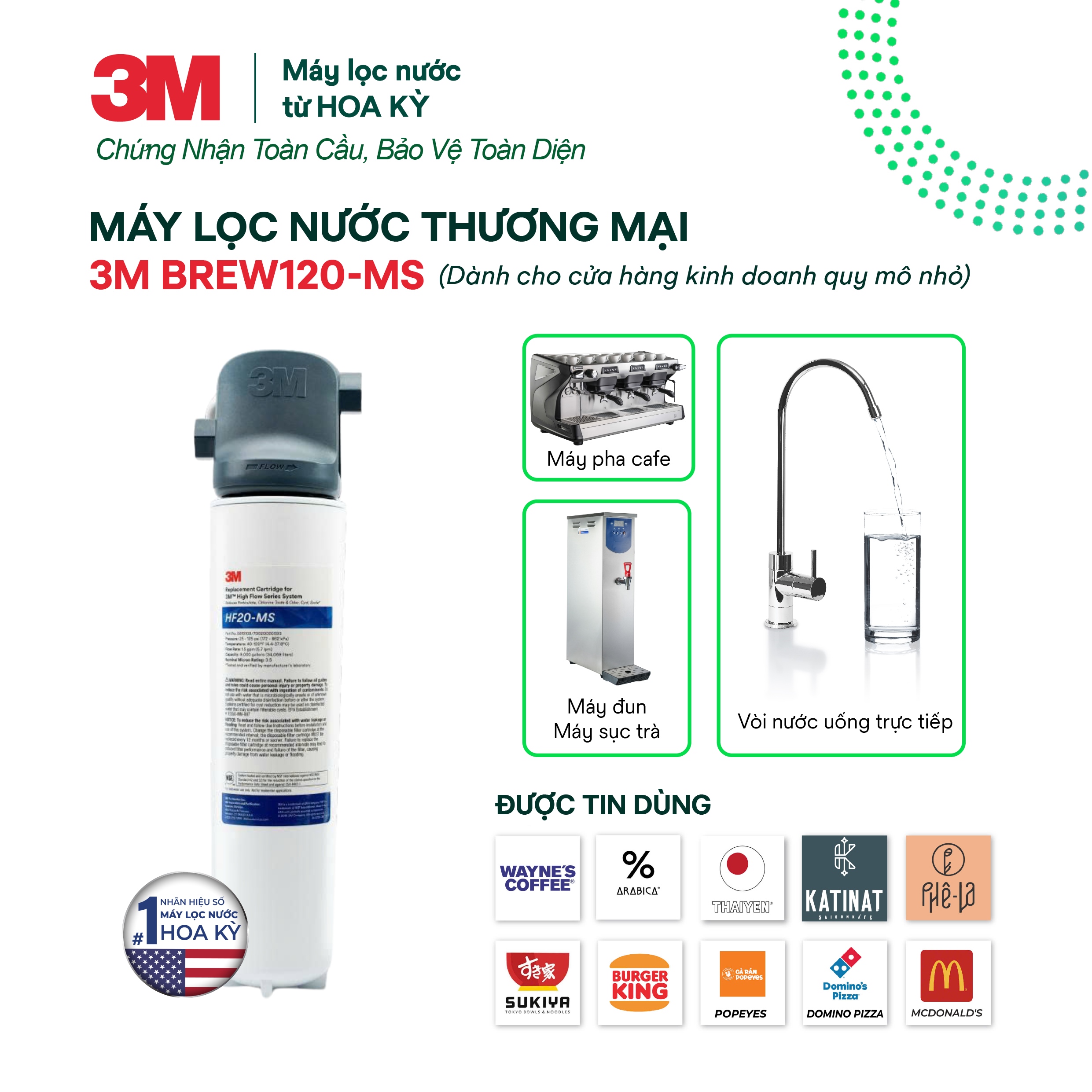 Máy Lọc Nước 3M BREW120-MS Công Suất Lớn Dành Cho Thương Mại