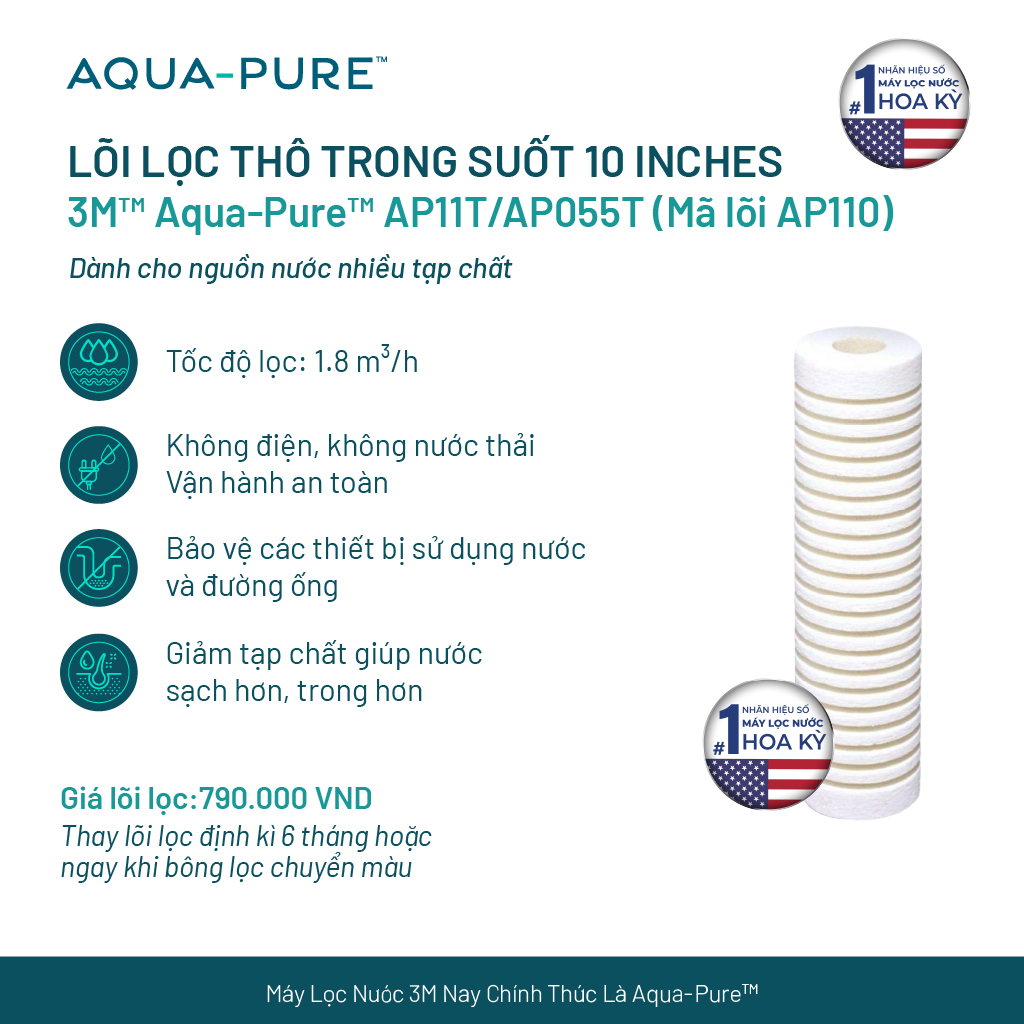 Lõi Thay Cho Bộ Lọc Thô 3M AP11T (MÃ AP110)