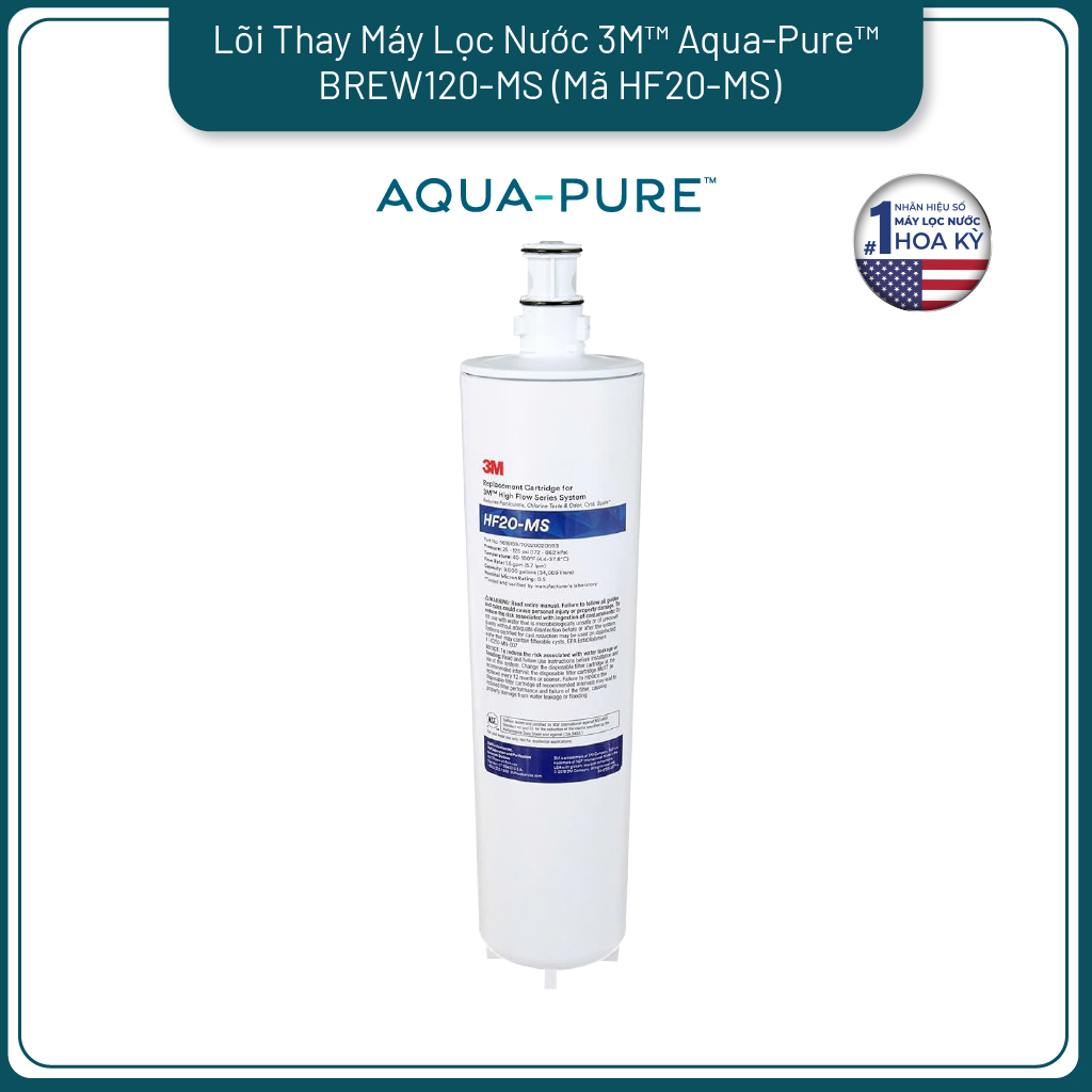 Lõi Thay Cho Máy Lọc Nước 3M BREW120-MS (MÃ HF20-MS)