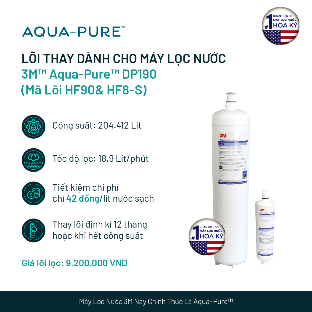 Lõi Thay Cho Máy Lọc Nước Thương Mại 3M DP190 (3M HF90 & HF8-S)