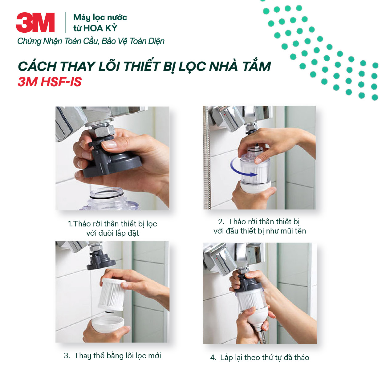 Lõi Lọc Cho Thiết Bị Lọc Sen Tắm 3M HSF-IR (Combo 3 lõi lọc)