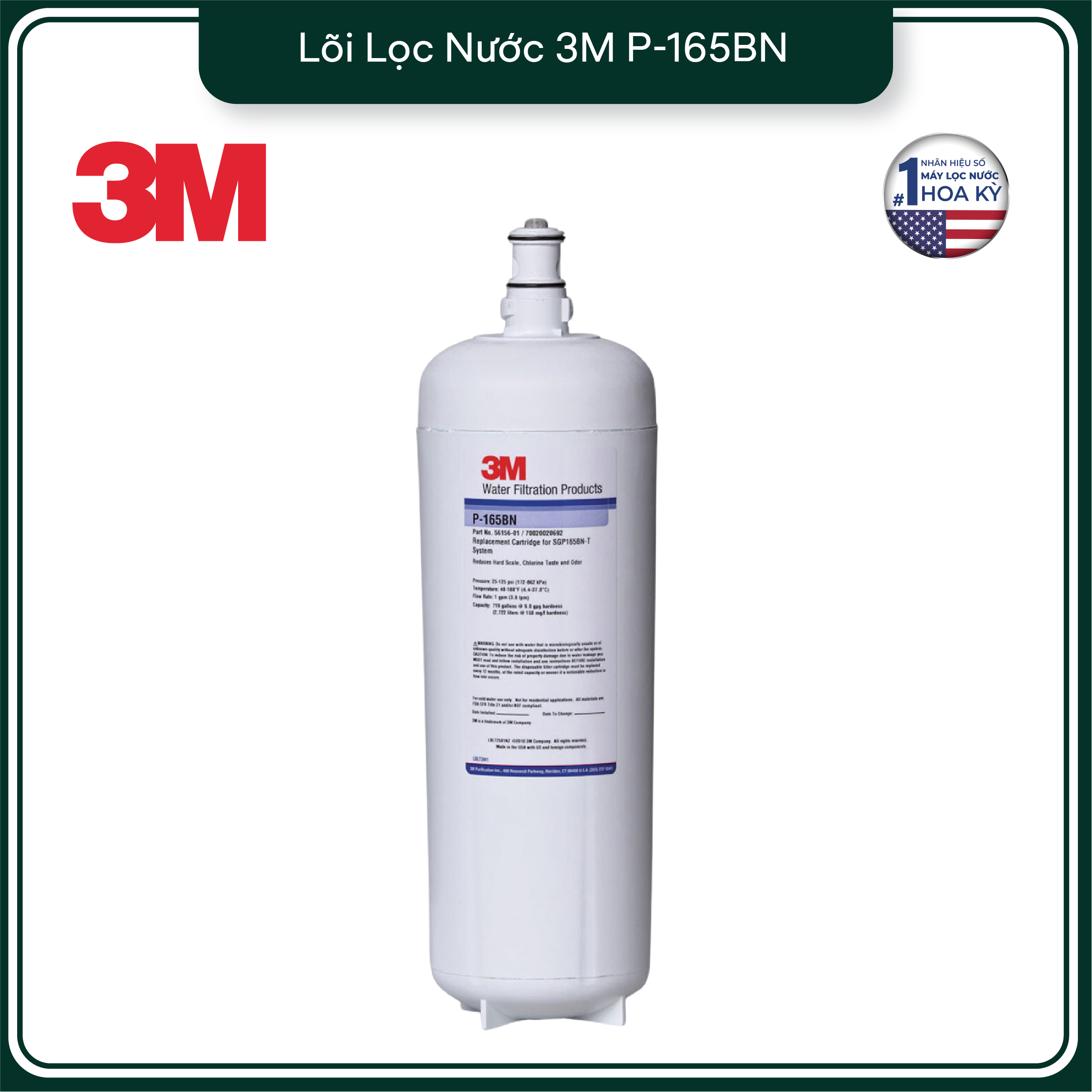 Lõi Lọc Thay Thế Cho Máy Lọc Nước 3M SGP165BN-T (Mã Lõi P-165BN)