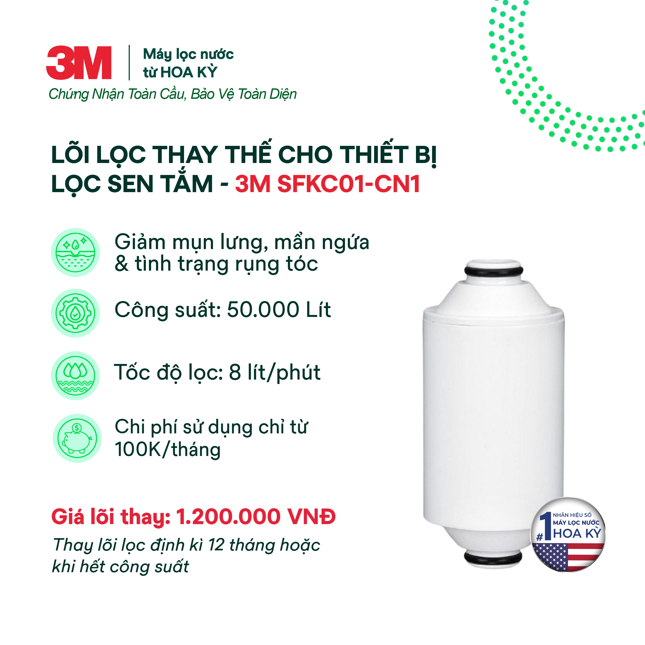 Lõi Lọc Sen Tắm 3M SFKC01-CN1