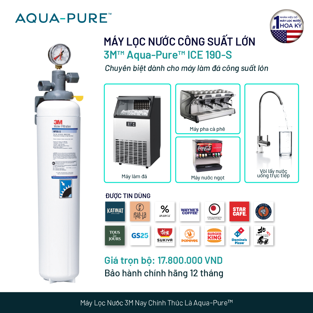 Máy Lọc Nước Công Suất Lớn Dành Cho Thương Mại 3M ICE190-S