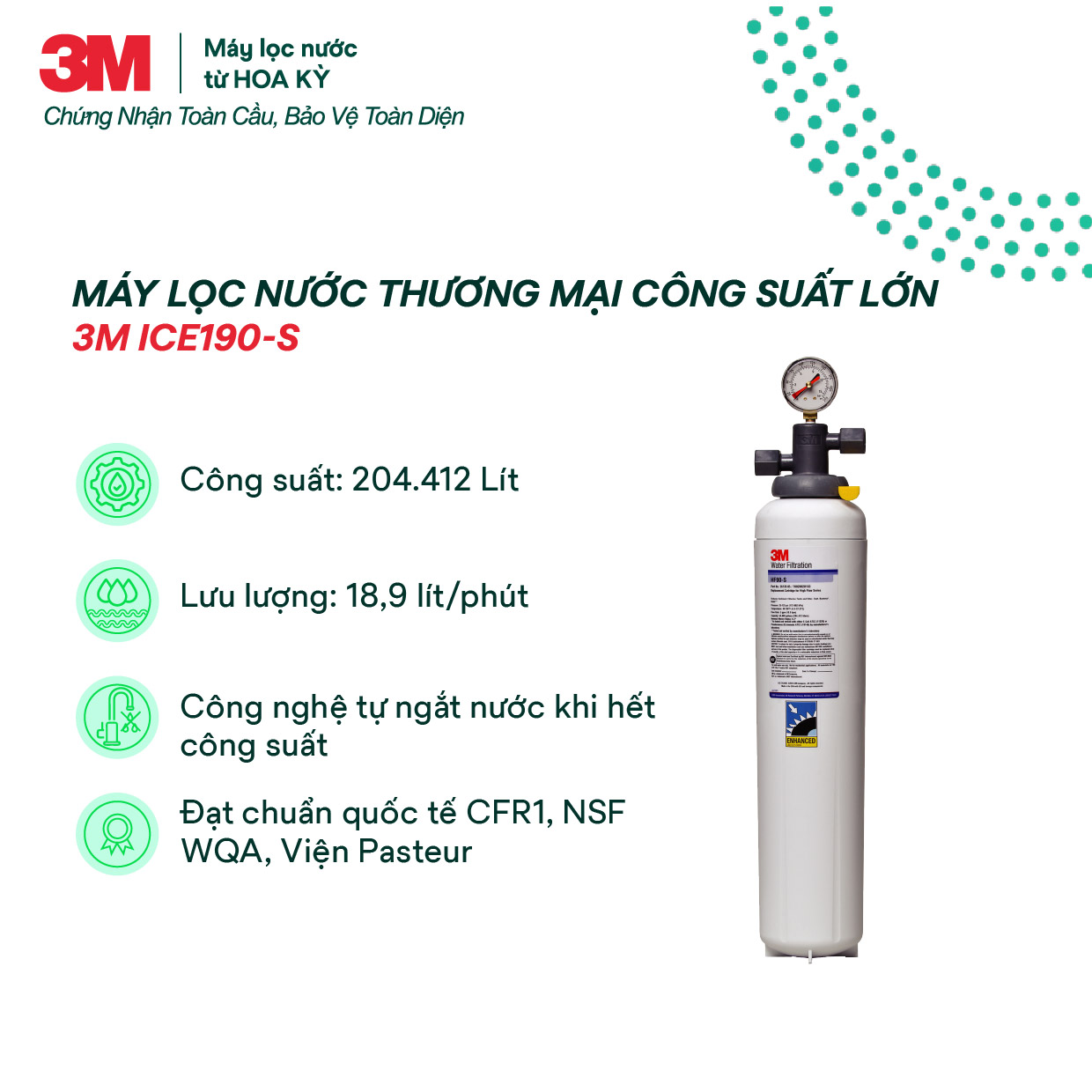 Máy Lọc Nước Công Suất Lớn Dành Cho Thương Mại 3M ICE190-S