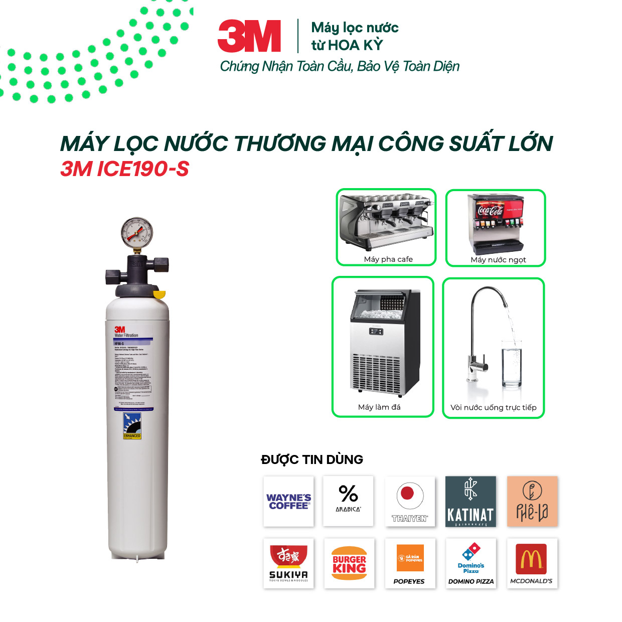 Máy Lọc Nước Công Suất Lớn Dành Cho Thương Mại 3M ICE190-S
