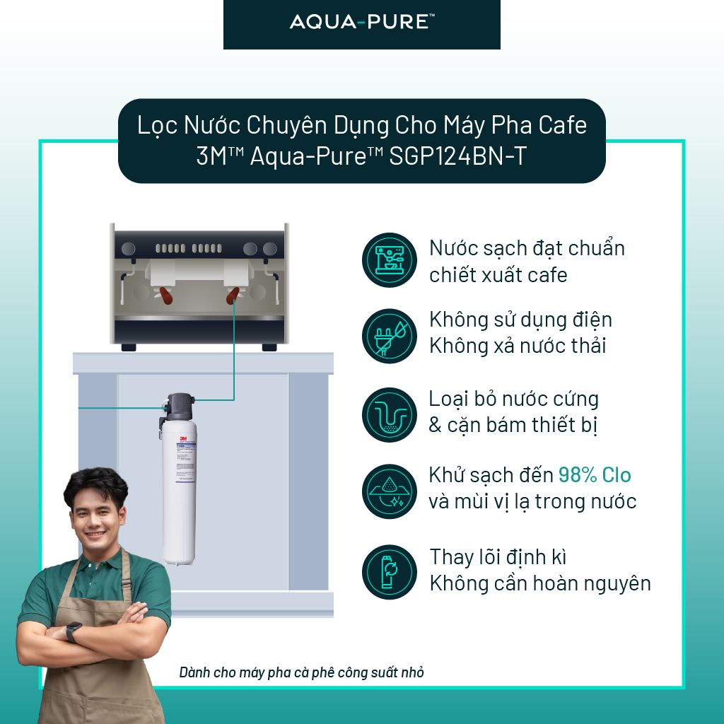 Máy Lọc Nước Chuyên Dụng Cho Máy Pha Cà Phê 3M SGP124BN-T