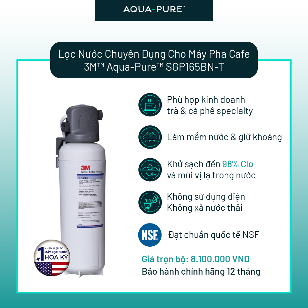 Máy Lọc Nước Chuyên Dụng Cho Máy Pha Cà Phê 3M SGP165BN-T