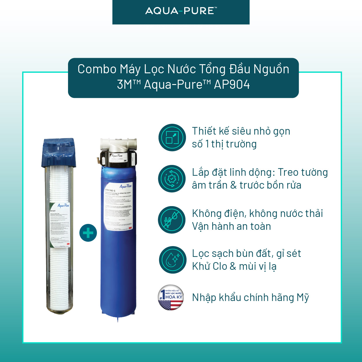 Máy Lọc Nước Tổng Đầu Nguồn 3M AP904 Kèm Lọc Thô 3M Cao Cấp