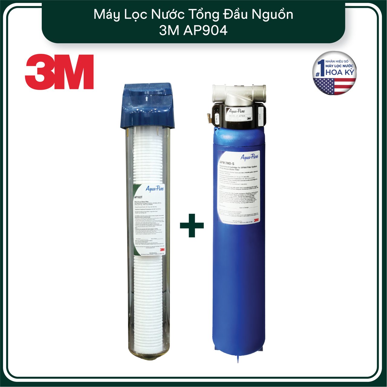Máy Lọc Nước Tổng Đầu Nguồn 3M AP904 Kèm Lọc Thô 3M Cao Cấp